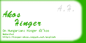 akos hinger business card